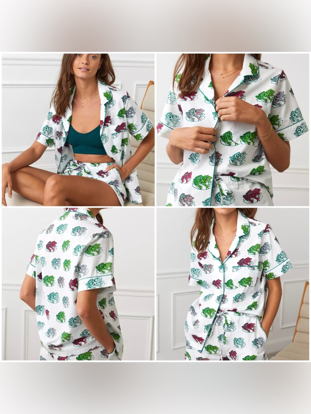 Print Fresh x Anthropologie Frog Friends Pajama - TOP ONLY